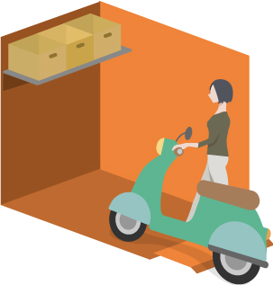 バイク2帖~3.6帖のイラスト